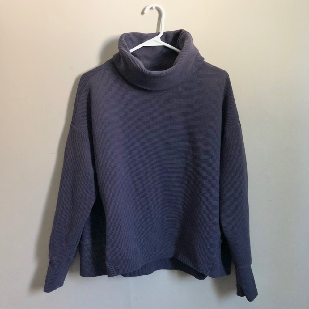 Shambhala Purple Ribbed Turtleneck Sweater